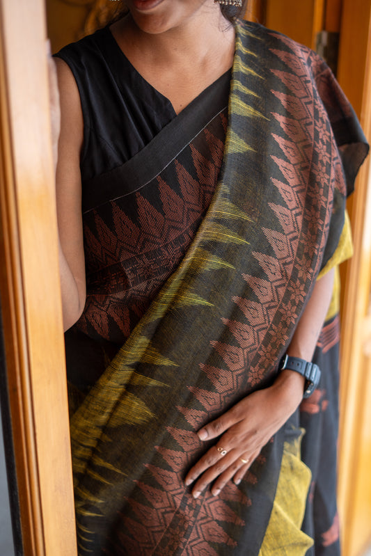Handwoven Linen by Linen Jamdani Saree