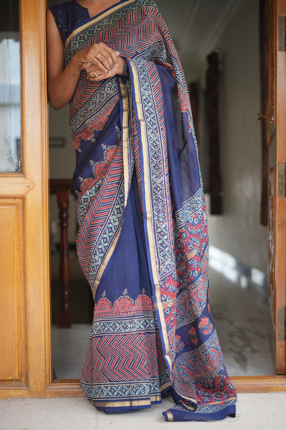 Morni Blue Chanderi Prints