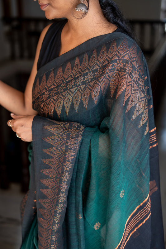 Handwoven Linen by Linen Jamdani Saree