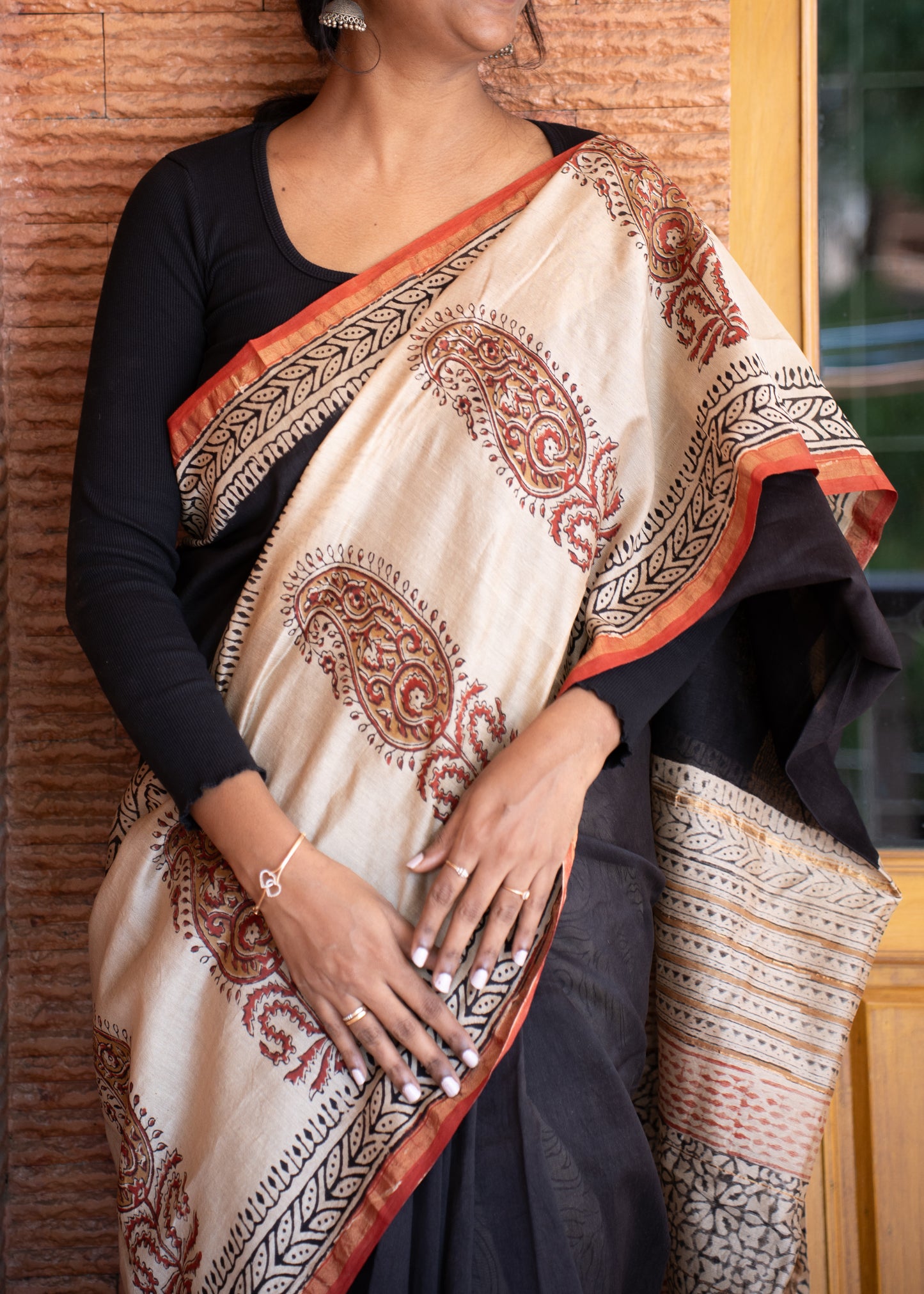 Handblock printed Chanderi silk cotton
