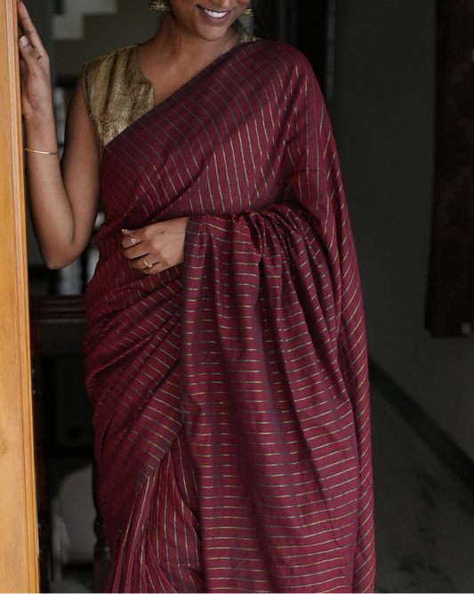 Khadi Stripes - Maroon