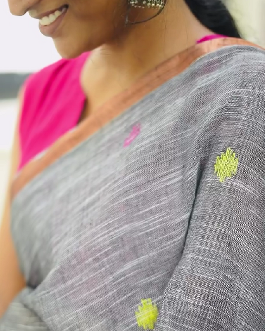 Grey Jamdani color burst